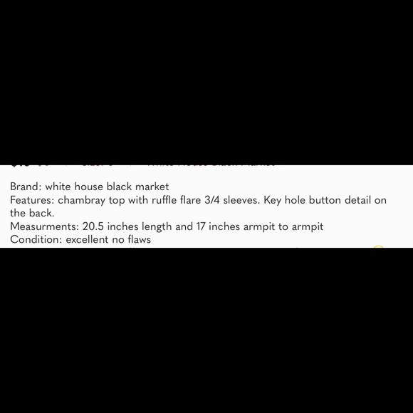 Blue chambray denim colored bell sleeve top - Picture 7 of 7